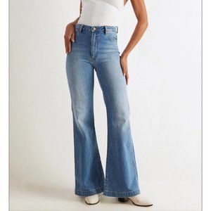 EUC Rollas East Coast Flare High Rise Jeans 31 long tall stretch